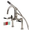 Aqua Vintage AE8106DKL 7-Inch Deck Mount Clawfoot Tub Faucet, Polished Nickel AE8106DKL